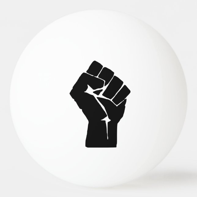 Black Fist Raised - Resistance Protest Ping Pong Ball (Front)