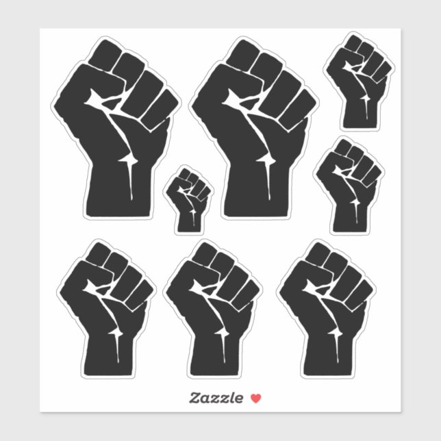 Black Fist Raised - Resistance Protest Sticker (Sheet)