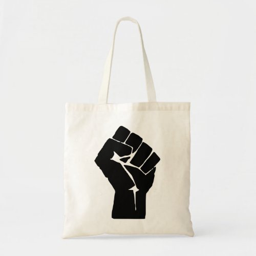 Black Fist Raised _ Resistance Protest Tote Bag