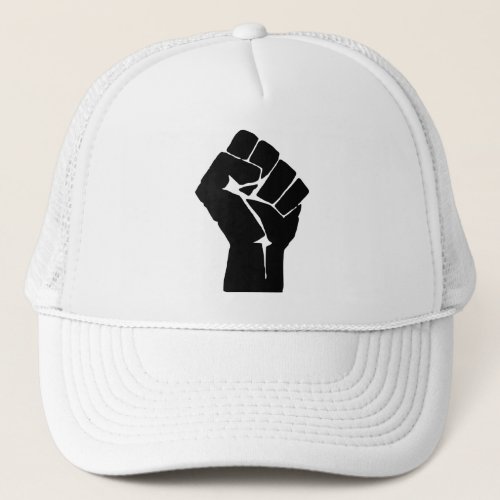 Black Fist Raised _ Resistance Protest Trucker Hat