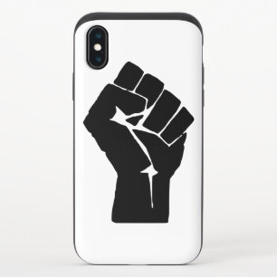 Black Fist Raised - Resistance Protest iPhone X Slider Case
