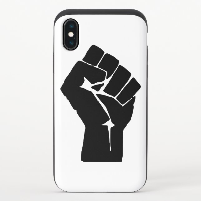 Black Fist Raised - Resistance Protest Uncommon iPhone Case (Back)