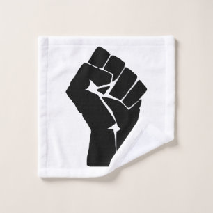 Black Fist Raised - Resistance Protest Wash Cloth