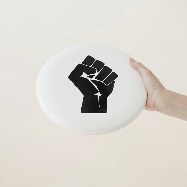 Black Fist Raised - Resistance Protest Wham-O Frisbee (In Hand)