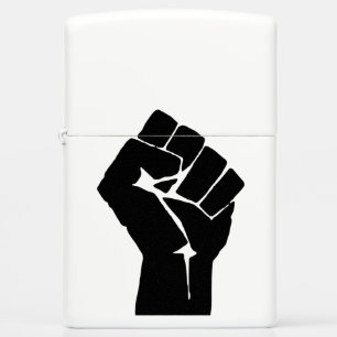 Black Fist Raised - Resistance Protest Zippo Lighter