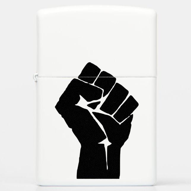 Black Fist Raised - Resistance Protest Zippo Lighter (Front)
