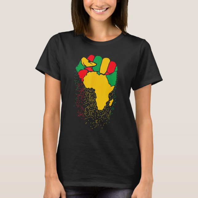 Black Fist Shirt African American Pride Black Hist (Front)