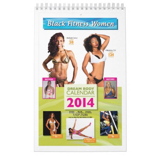 Black Fitness Women Dream Body Calendar