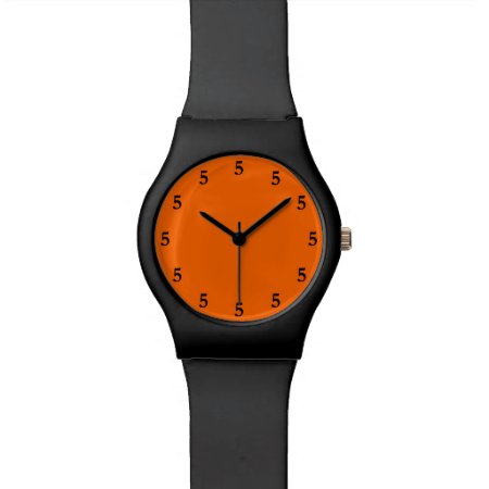 Black Five O'clock Somewhere On Orange Watch