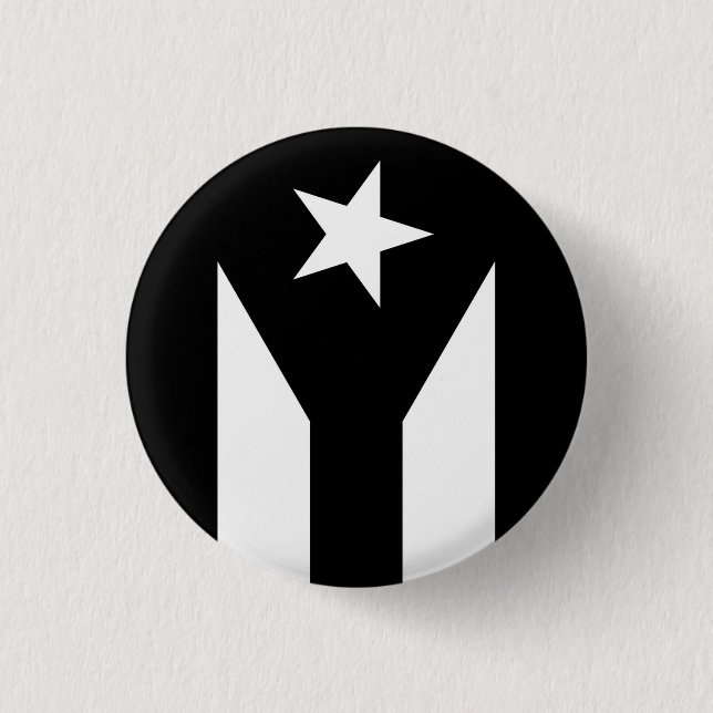 Black flag of Puerto Rico Button (Front)