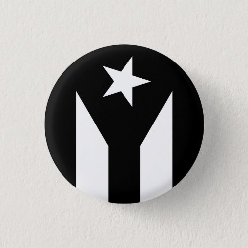 Black flag of Puerto Rico Button