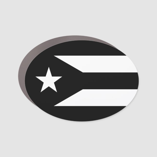 Black flag of Puerto Rico Car Magnet (Front)