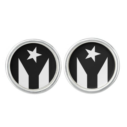 Black flag of Puerto Rico Cufflinks