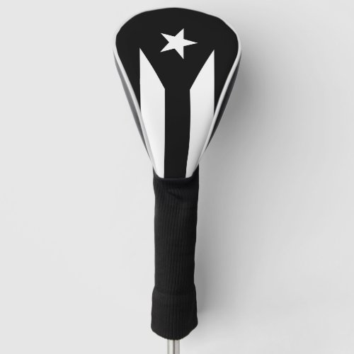Black flag of Puerto Rico Golf Head Cover