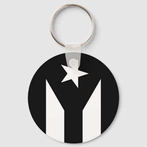 Black flag of Puerto Rico Keychain