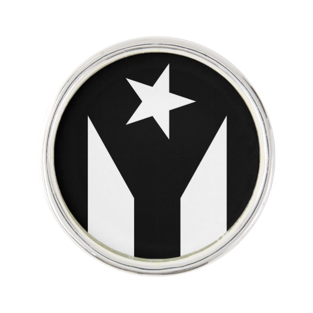 Black flag of Puerto Rico Lapel Pin (Front)