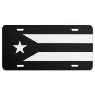 Black flag of Puerto Rico License Plate