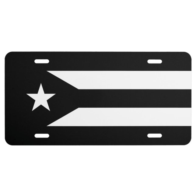 Black flag of Puerto Rico License Plate (Front)