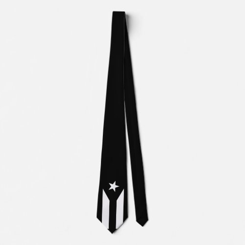 Black flag of Puerto Rico Neck Tie