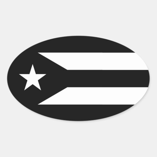 Black flag of Puerto Rico Oval Sticker