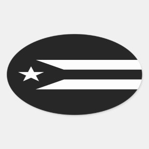 Black flag of Puerto Rico Oval Sticker