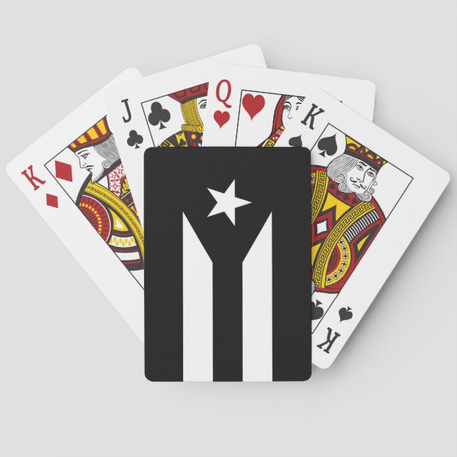 Black flag of Puerto Rico Poker Cards (Back)