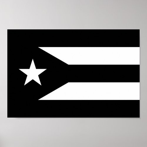 Black flag of Puerto Rico Poster