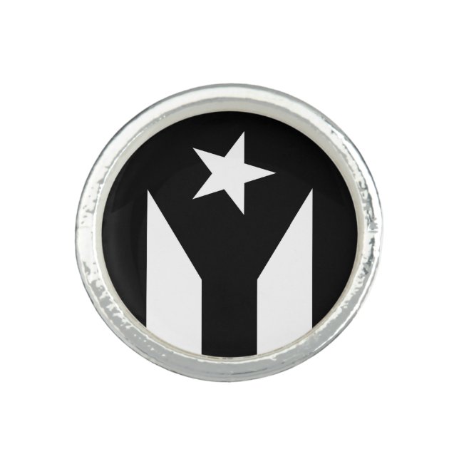 Black flag of Puerto Rico Ring (Front)