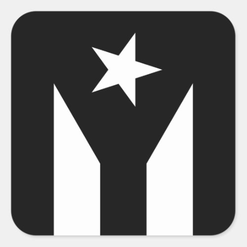 Black flag of Puerto Rico Square Sticker