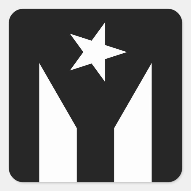 Black flag of Puerto Rico Square Sticker (Front)