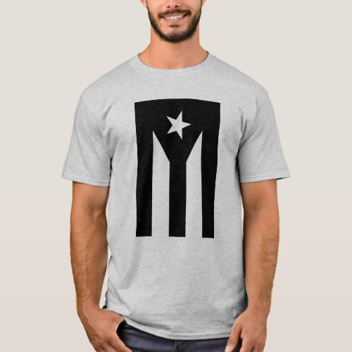 Black flag of Puerto Rico T_Shirt