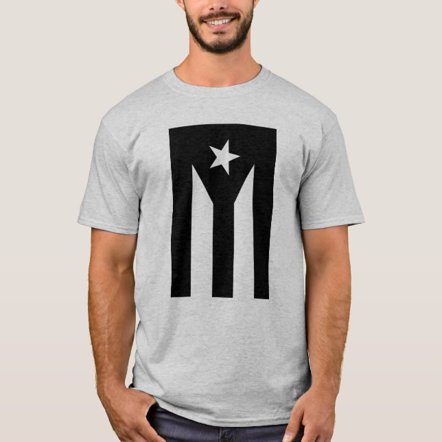Black flag of Puerto Rico T-Shirt (Front)