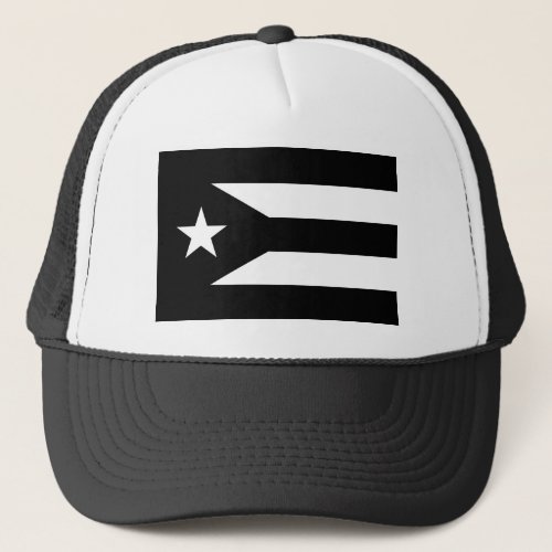 Black flag of Puerto Rico Trucker Hat