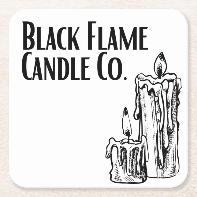 Black Flame Candle Co. Coaster (Front)