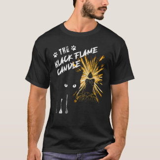 Black Flame Candle T-Shirt Halloween T Shirt Cat C