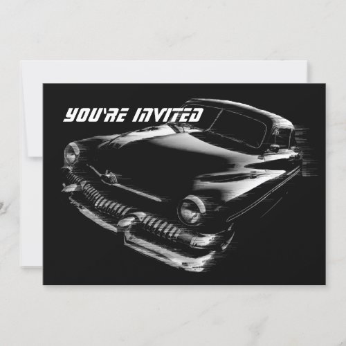 Black Flash Car Birthday Personalized Invitation
