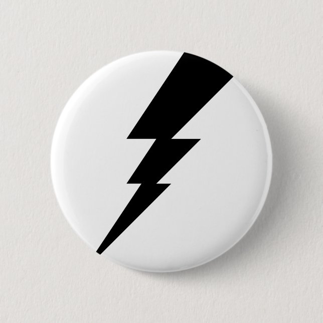 Black Flash Lightning Bolt Button (Front)