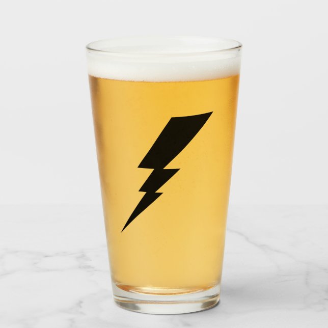 Black Flash Lightning Bolt Glass (Front Filled)