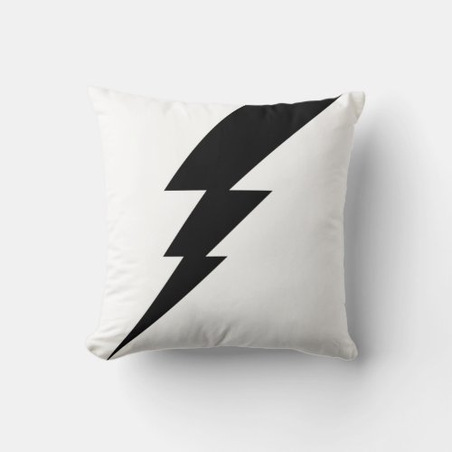 Black Flash Lightning Bolt Throw Pillow