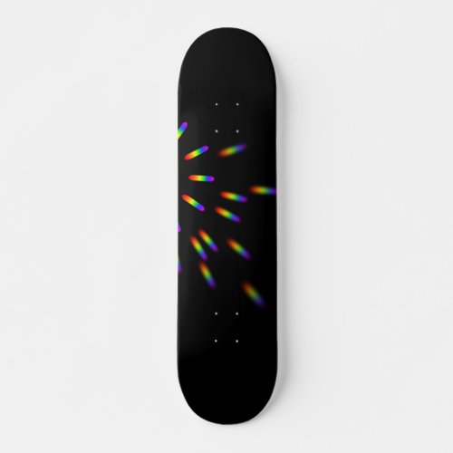 Black Flash of Light Rainbow Aesthetic Skateboard
