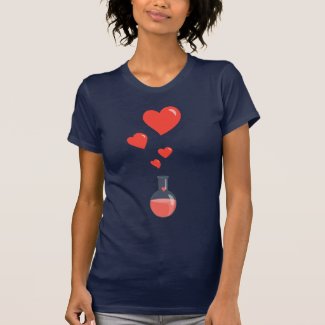 Black Flask Of Hearts Valentine's Day Geek T-Shirt