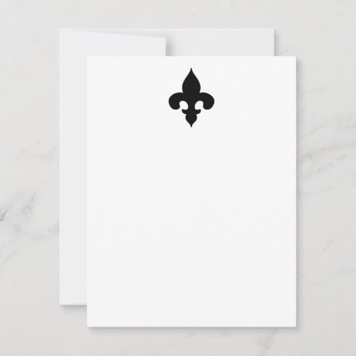Black Fleur de Lis Flat Note Cards