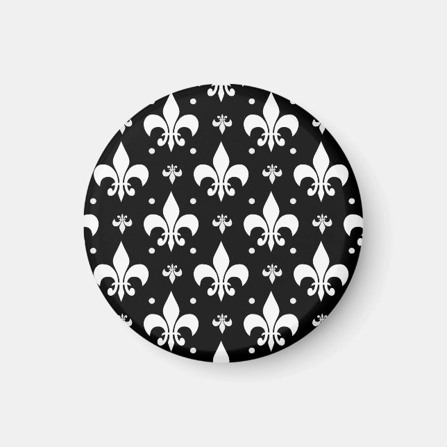 Black Fleur-de-lis Pattern Design  Magnet (Front)