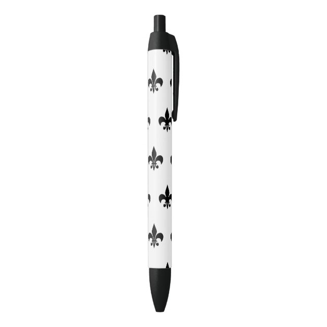 Black Fleur De Lis pattern Pen (Bottom (Vertical))