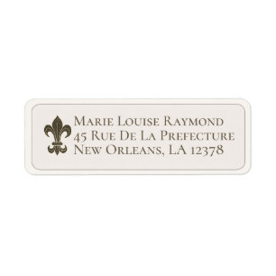 Black Fleur de Lis Return Address Label