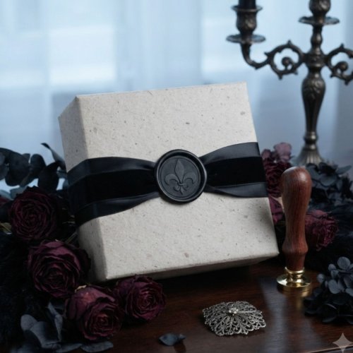 Black Fleur de Lis Wax Seal Stamper