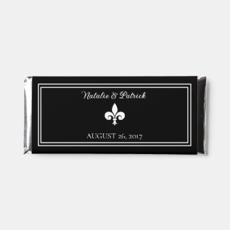 Black Fleur de Lis Wedding Hershey Bar Favors
