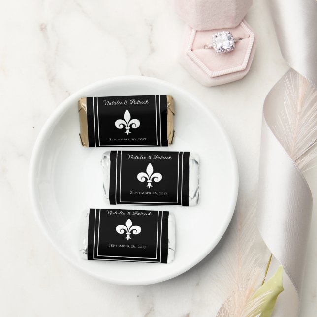 Black Fleur de Lis Wedding Hershey's Miniatures (Wedding)