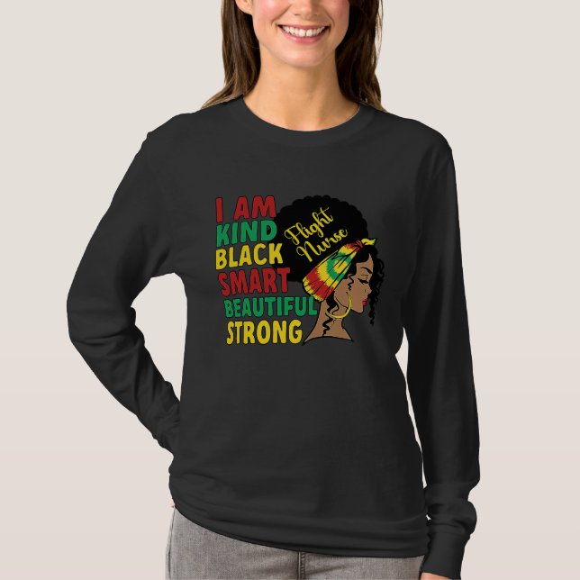 Black Flight Nurse African American Flight Nursing T-Shirt (Front)