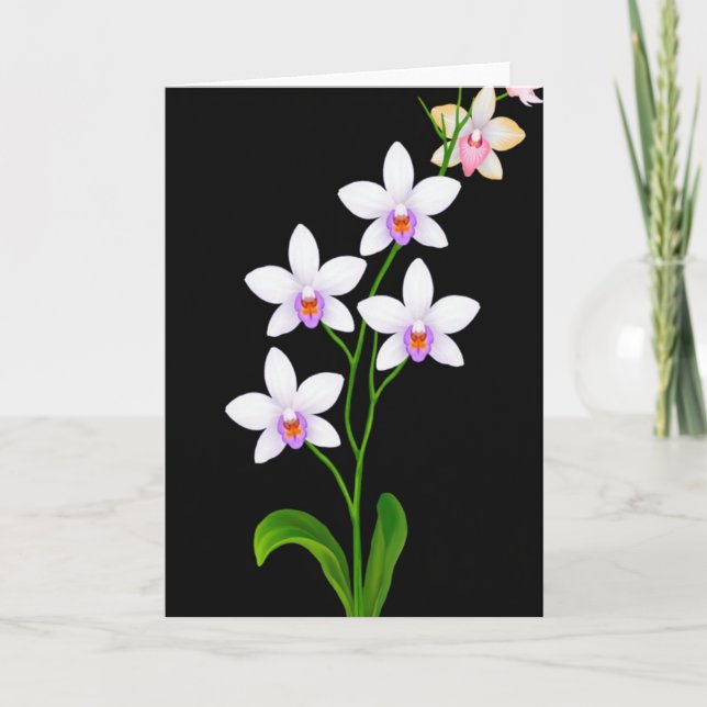 Black Floral Beauty Card (Front)